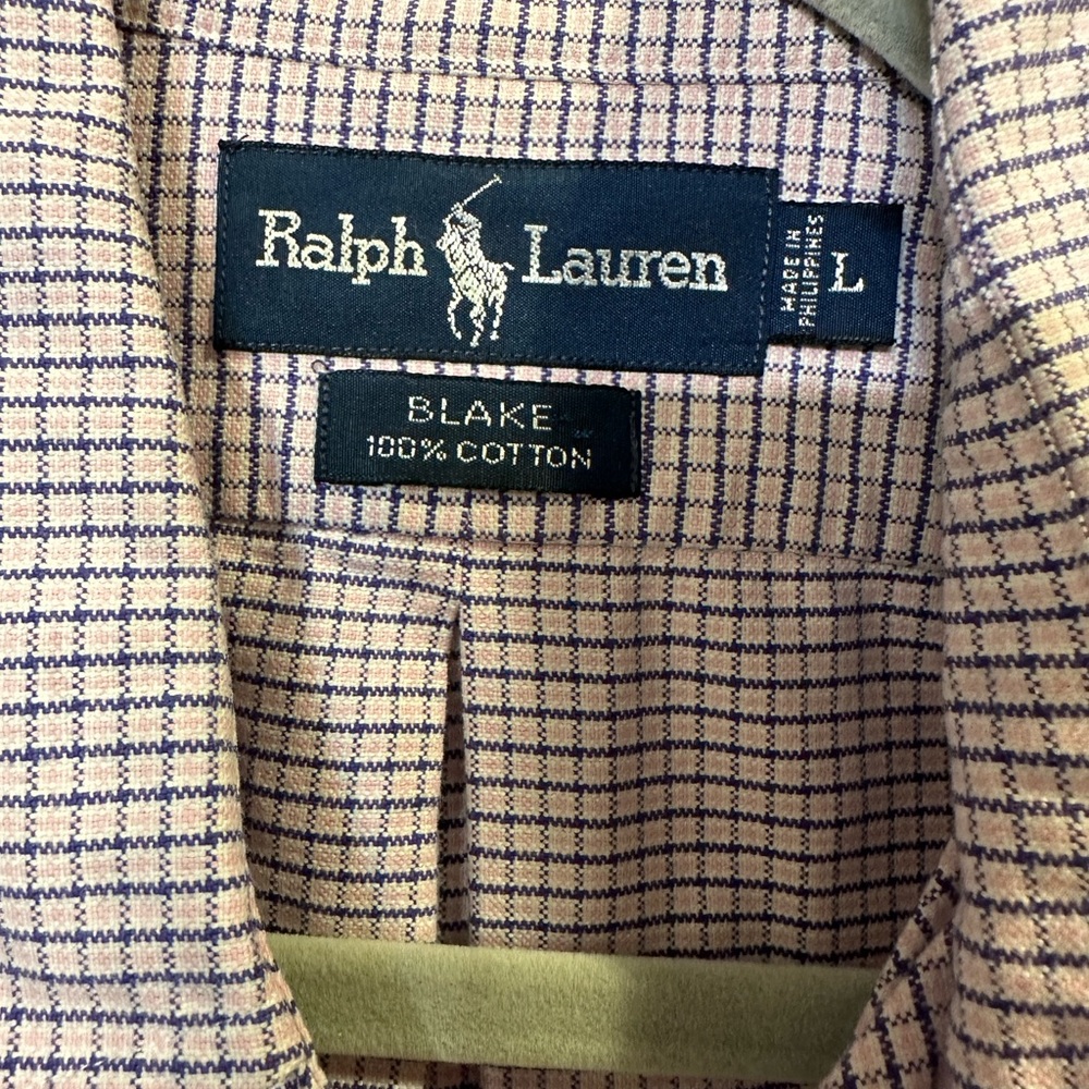 EUC Ralph Lauren Blake Purple 100% Cotton Casual Button Down Shirt Size L‎ - Picture 3 of 4